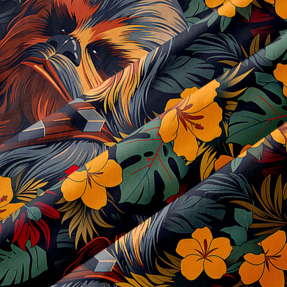 Chewbacca Flowers and Trees From Button Up Pocket Shirt