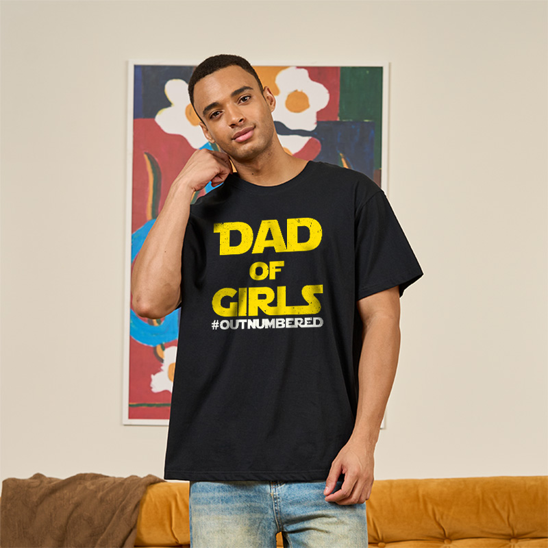 Dad of Girls Outnumbered Geek T-Shirt