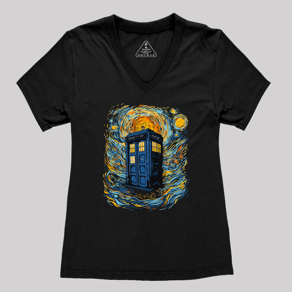 Starry Blue Box Women&#x27;s V-Neck T-shirt