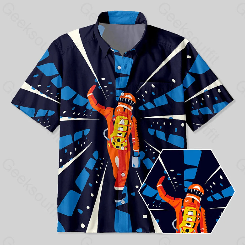 2001: A Space Odyssey Classic Scene Button Up Pocket Shirt Yc