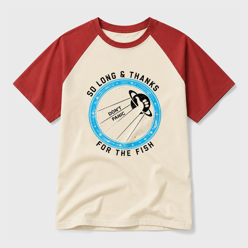 So Long Thanks For The Fish Geek Retro Raglan T-Shirt