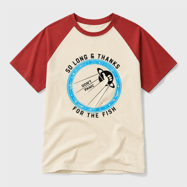 So Long Thanks For The Fish Geek Retro Raglan T-Shirt
