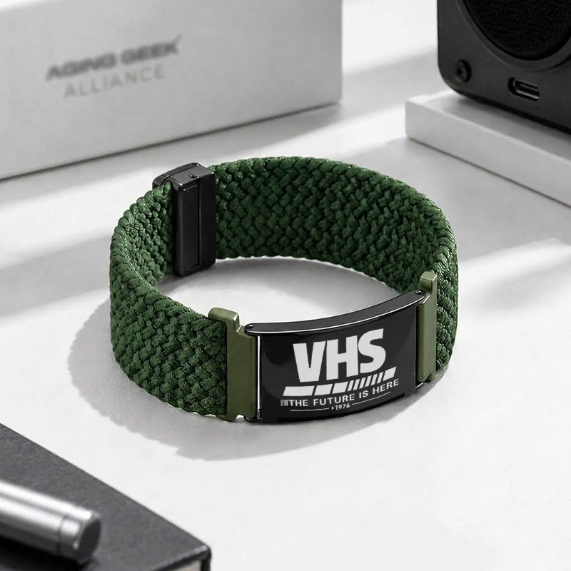 VHS The Future Geek Braided Steel Bracelet