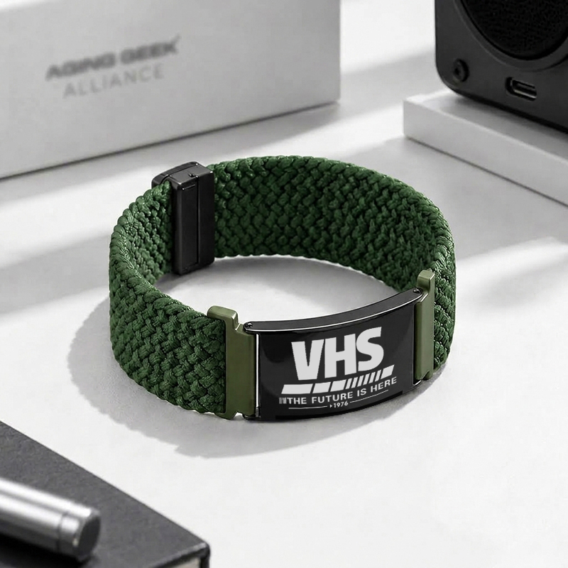 VHS The Future Geek Braided Steel Bracelet