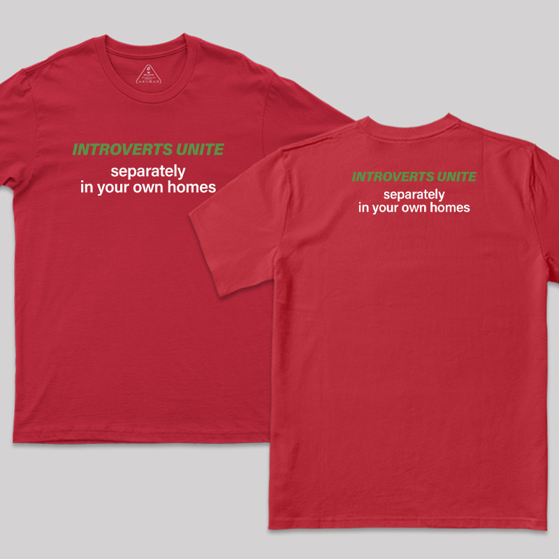 Introverts Unite Front and Back Printed T-Shirt