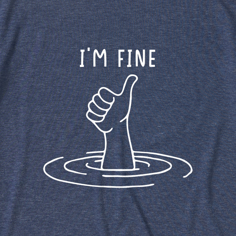 I'm Fine Like Hand Thumbs Up On Water Surface Ultra Soft Heather Tee