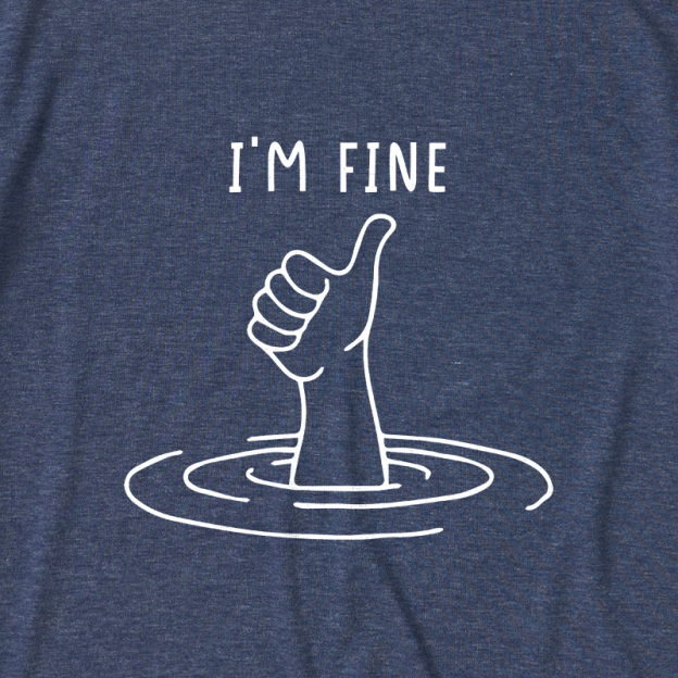 I'm Fine Like Hand Thumbs Up On Water Surface Ultra Soft Heather Tee