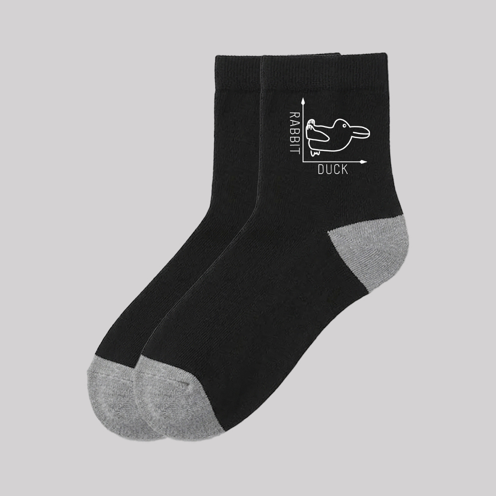 Rabbit or Duck Funny Geek Cotton Daily Socks