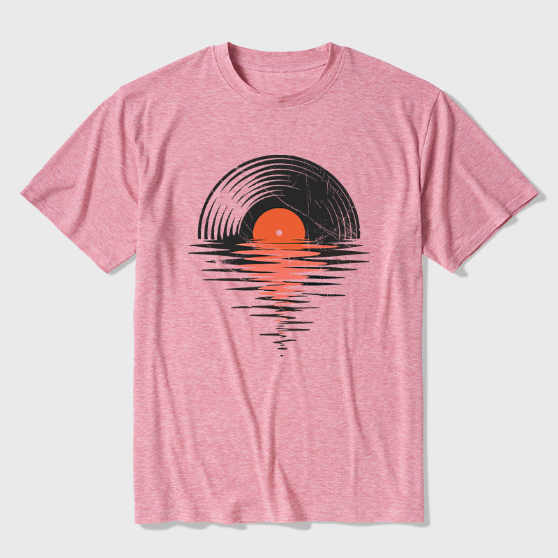 Vinyl LP Music Record Sunset Red Ultra Soft Heather Tee