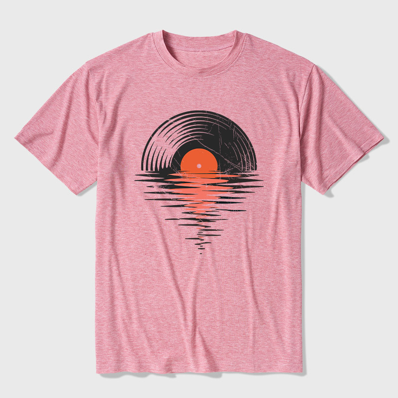 Vinyl LP Music Record Sunset Red Ultra Soft Heather Tee