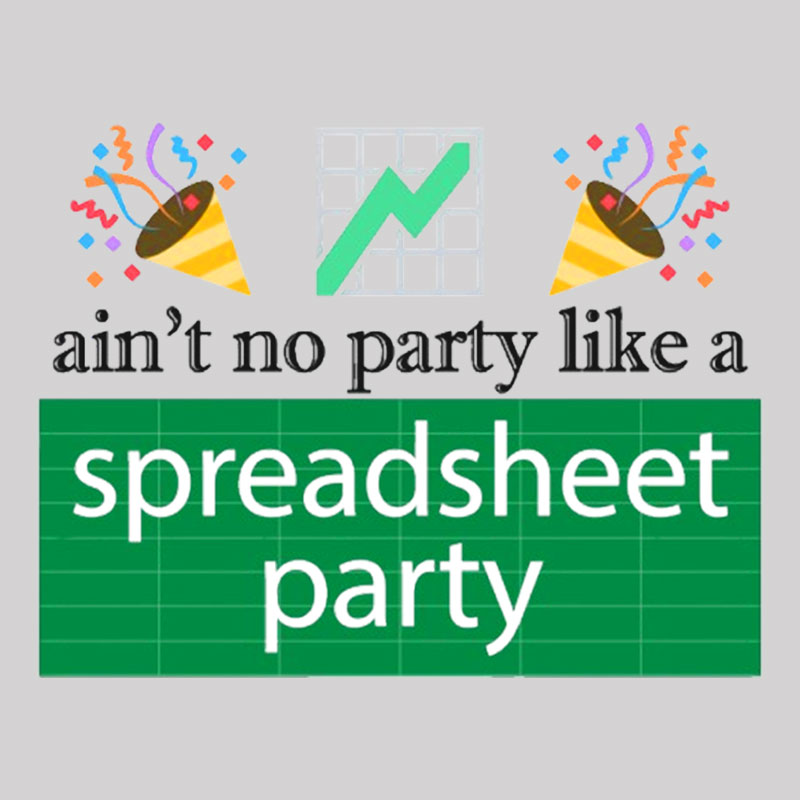 Funny Excel Spreadsheet Party Geek T-Shirt