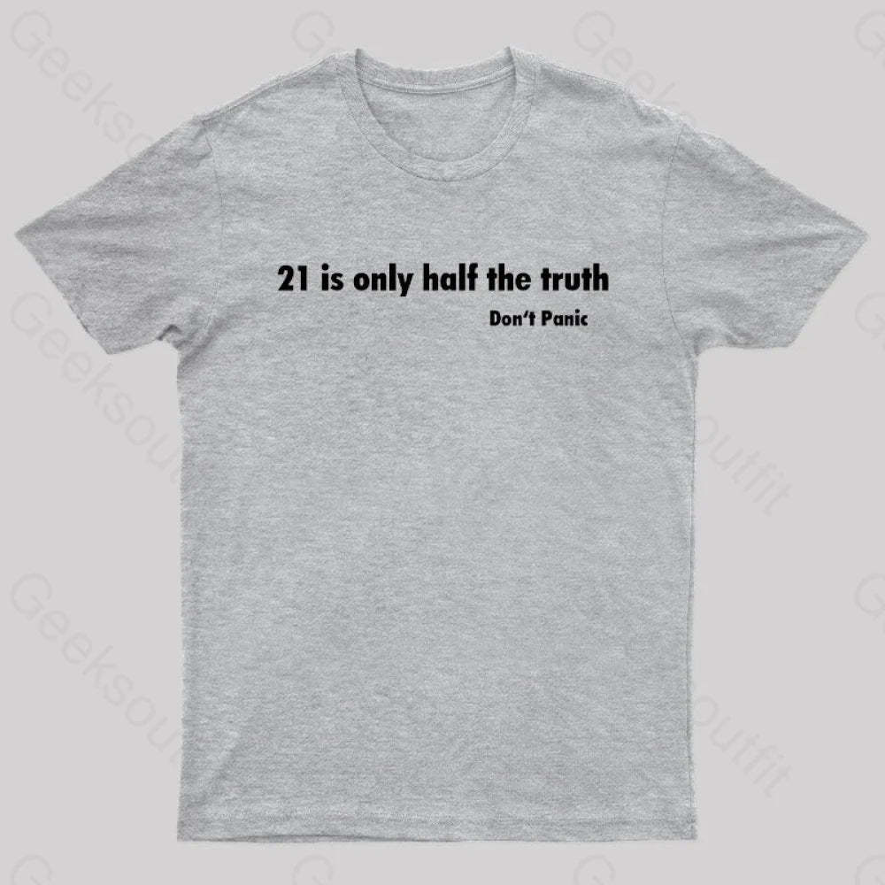 21 Is Only Half The Truth Geek T-Shirt Grey / S