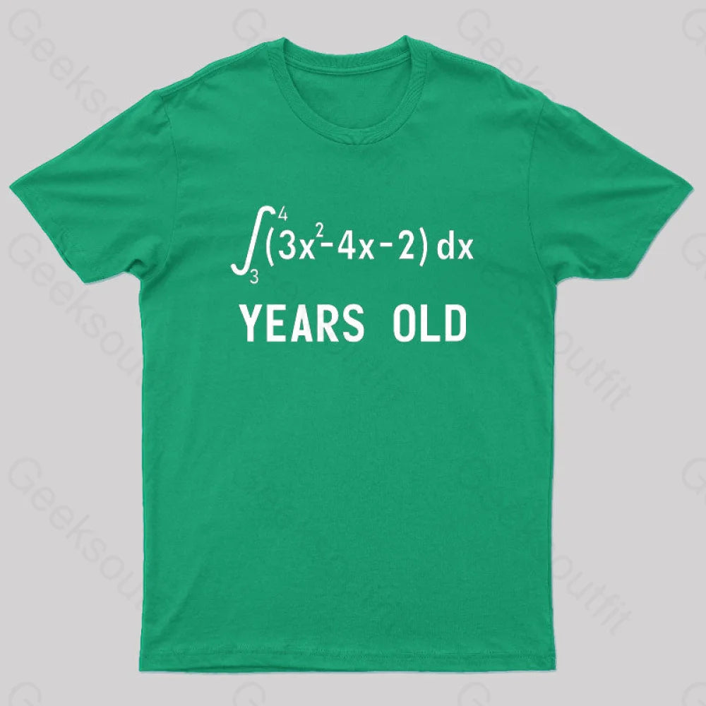 21 Years Old Funny Integral Calculus Nerd T-Shirt Green / S