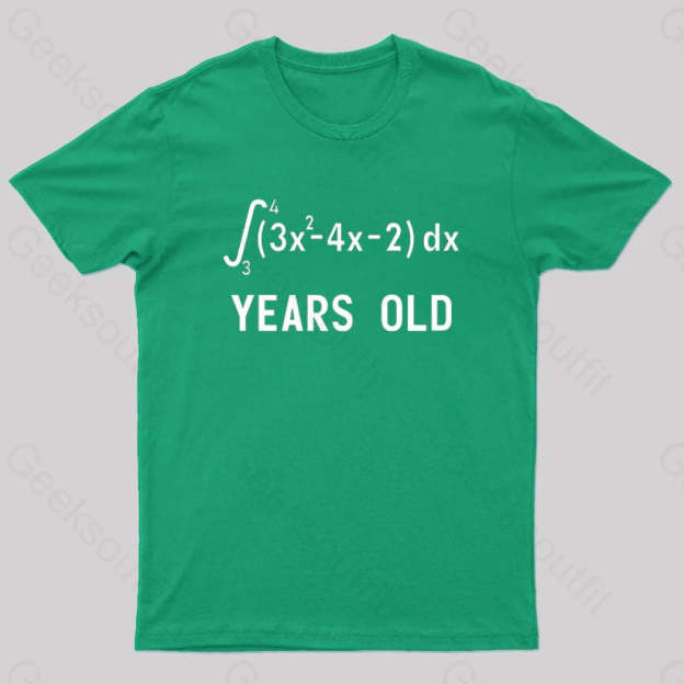 21 Years Old Funny Integral Calculus Nerd T-Shirt Green / S
