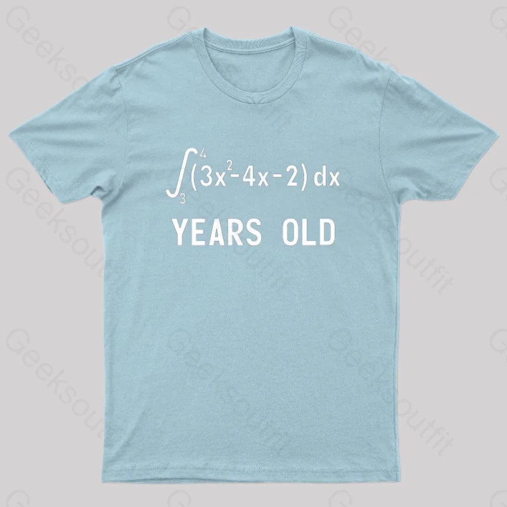 21 Years Old Funny Integral Calculus Nerd T-Shirt Light Blue / S