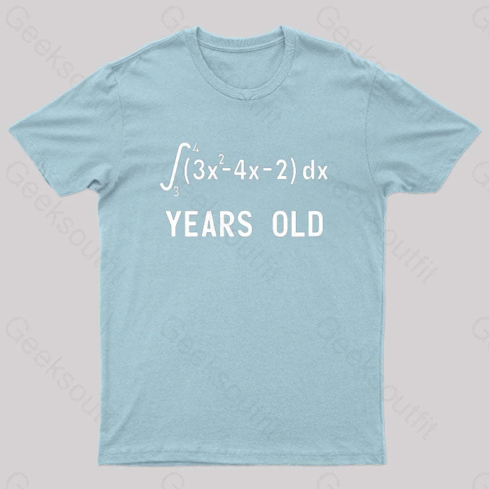 21 Years Old Funny Integral Calculus Nerd T-Shirt Light Blue / S