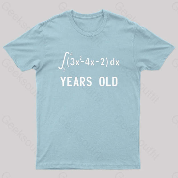 21 Years Old Funny Integral Calculus Nerd T-Shirt Light Blue / S