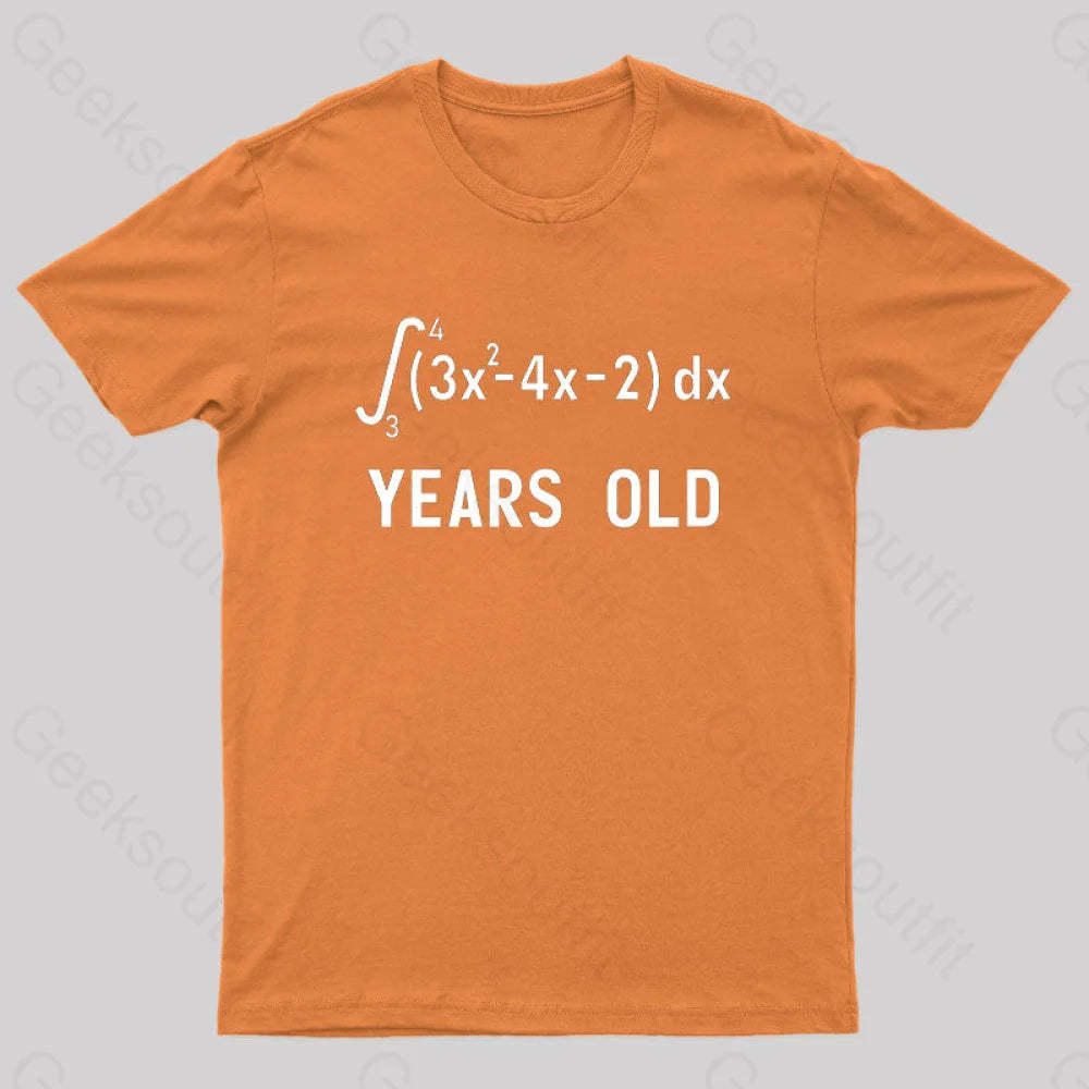 21 Years Old Funny Integral Calculus Nerd T-Shirt Orange / S