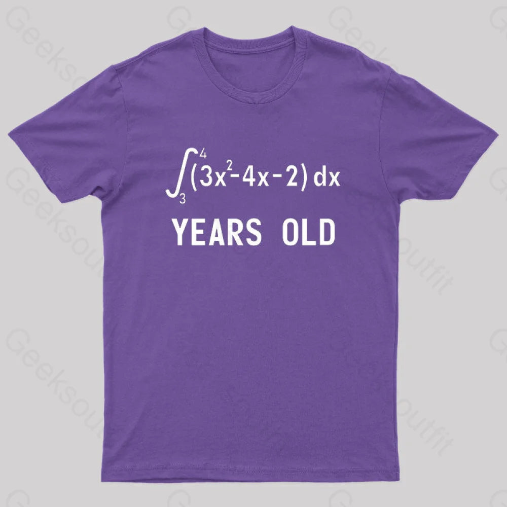 21 Years Old Funny Integral Calculus Nerd T-Shirt Purple / S