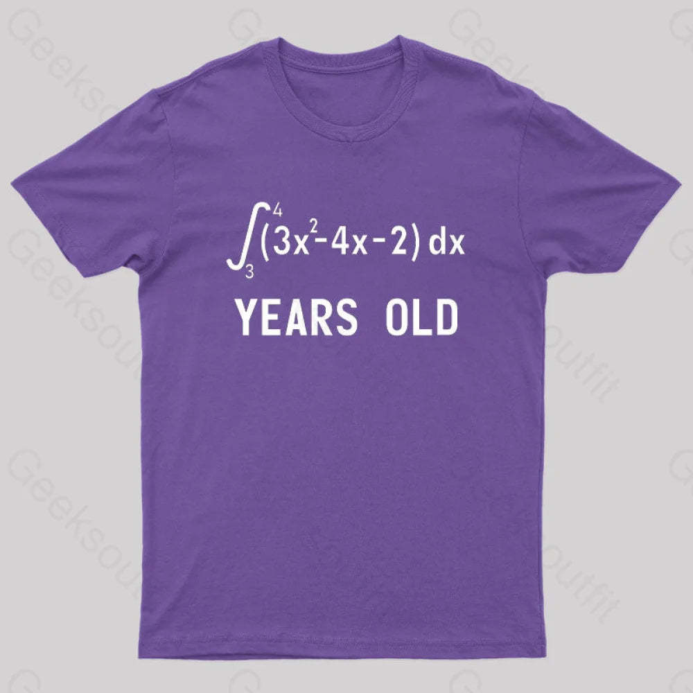 21 Years Old Funny Integral Calculus Nerd T-Shirt Purple / S