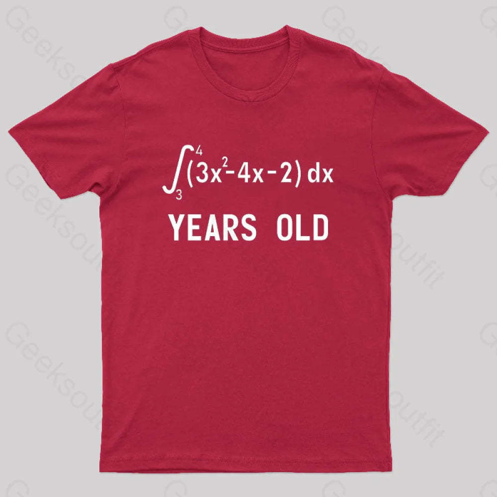 21 Years Old Funny Integral Calculus Nerd T-Shirt Red / S