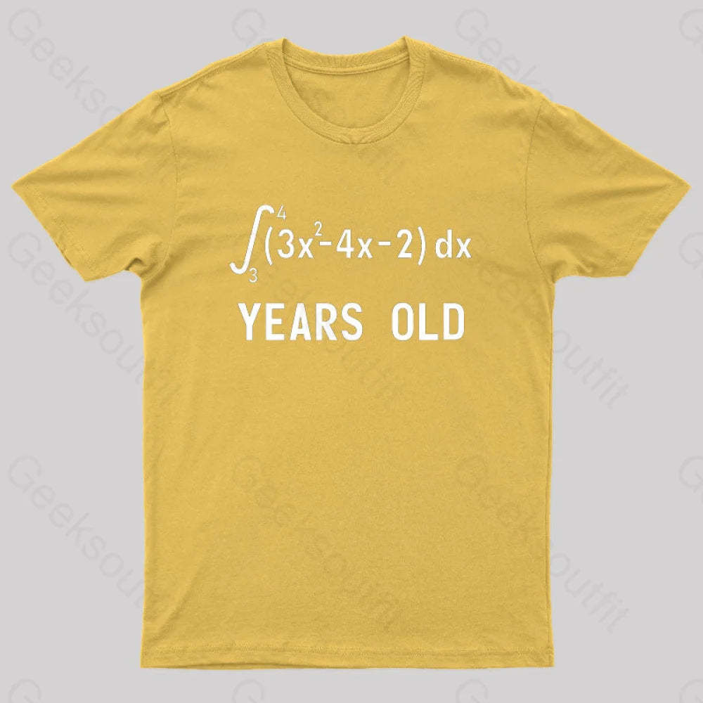 21 Years Old Funny Integral Calculus Nerd T-Shirt Yellow / S