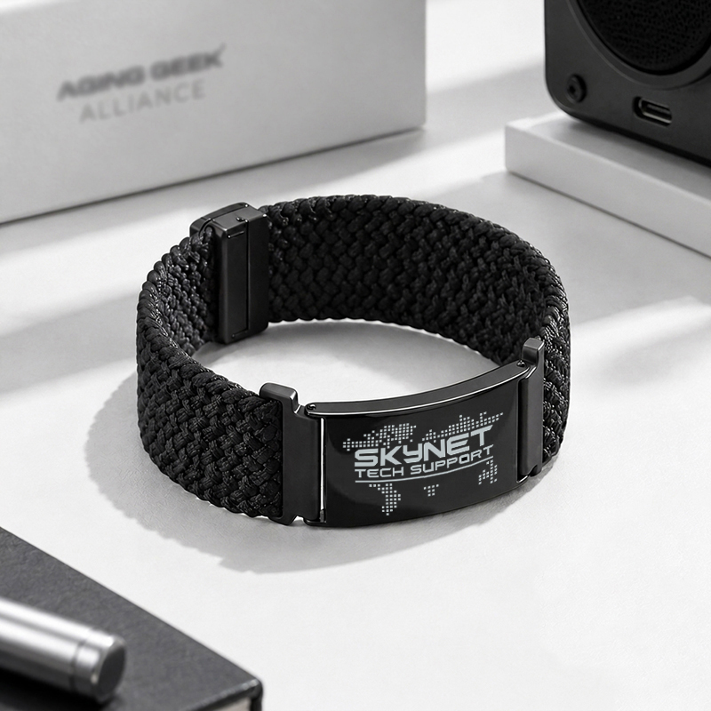 Skynet Tech Support Geek Braided Steel Bracelet