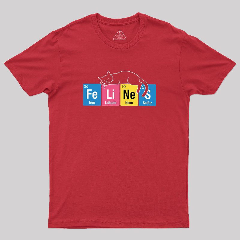 Felines Science Periodic Cat Geek T-Shirt