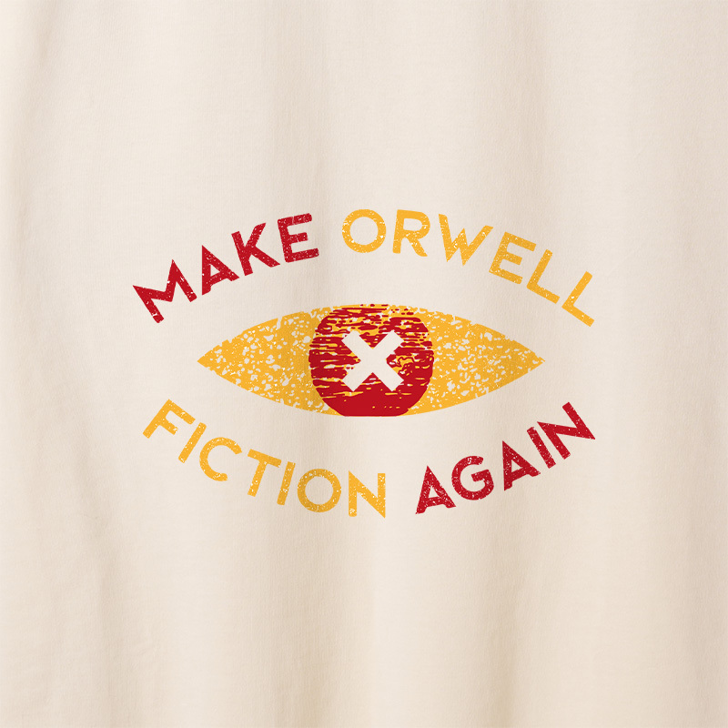 Make Orwell fiction again Geek Retro Raglan Long-Sleeve Tee