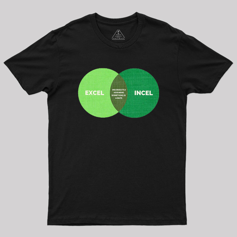 Excel Incel Venn Diagram Geek T-Shirt