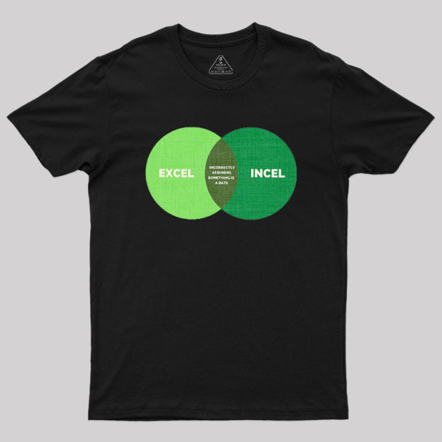 Excel Incel Venn Diagram Geek T-Shirt