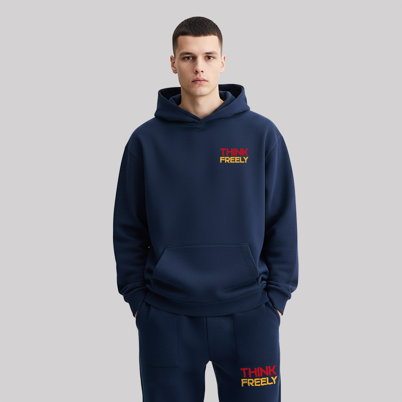Think Freely Orwell Reimagined Front and Back Printed Geek Fleece Hoodie Set