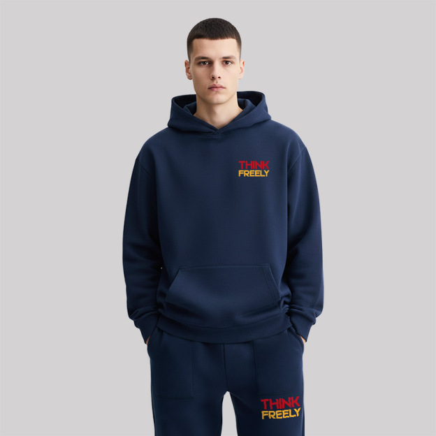 Think Freely Orwell Reimagined Front and Back Printed Geek Fleece Hoodie Set