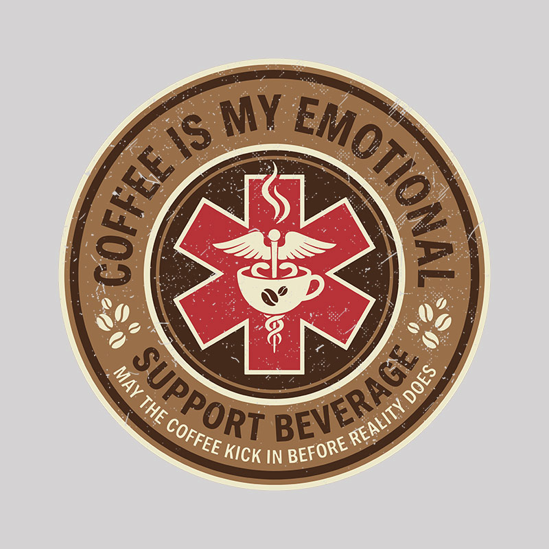 Coffee Is My Emotional Geek T-Shirt