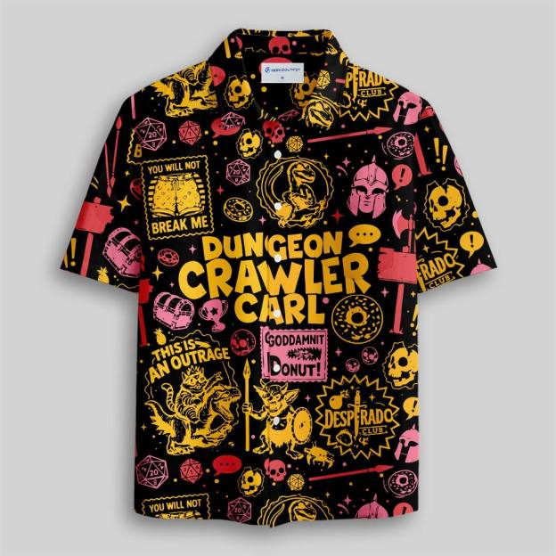 Dungeon Crawler Chaos Button Up Pocket Shirt