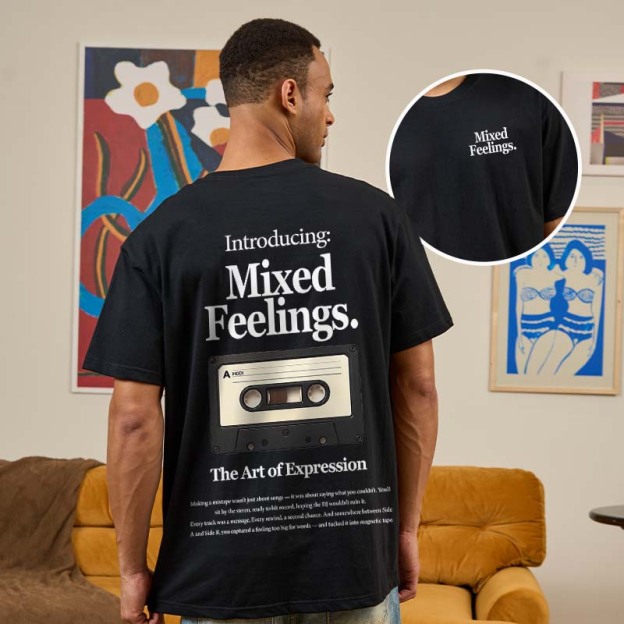 Mixed Feelings Front and Back Printing Geek T-Shirt