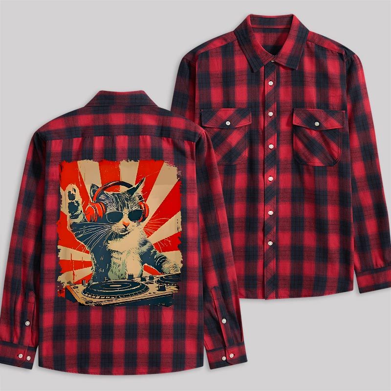 DJ Catnip Revolution Plaid Flannel Shirt