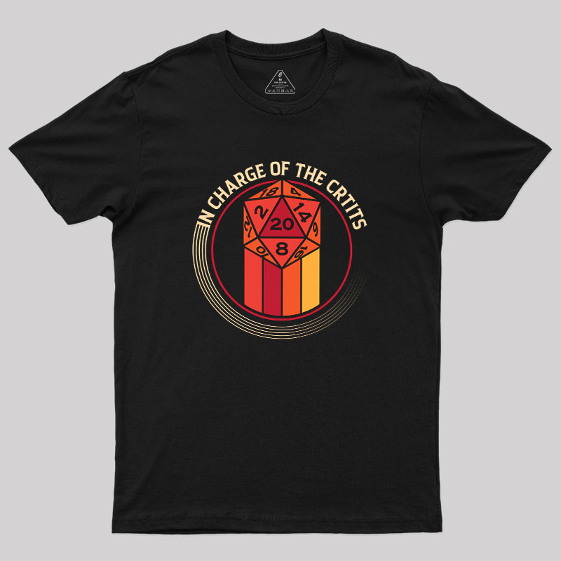 In Charge of the Crits D20 Retro Geek T-Shirt