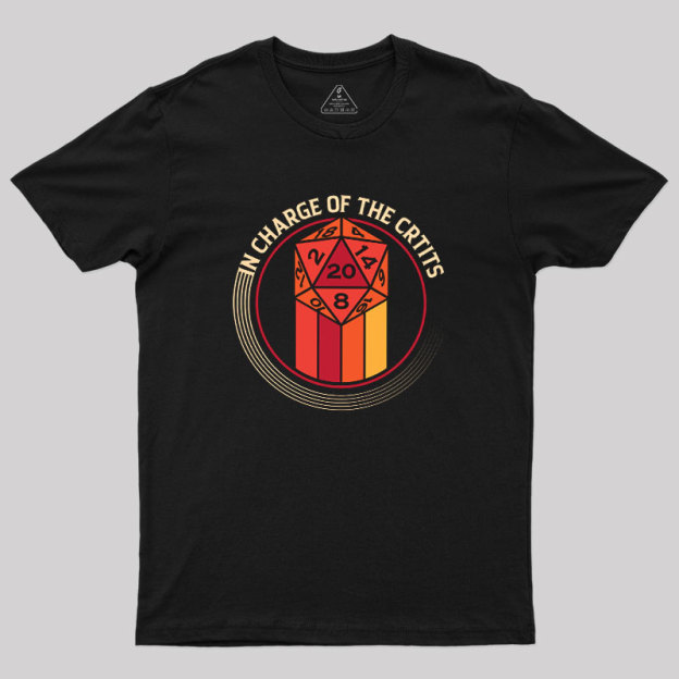 In Charge of the Crits D20 Retro Geek T-Shirt