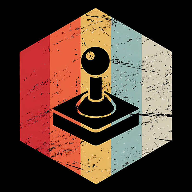 Vintage Arcade Joystick Icon Geek T-Shirt