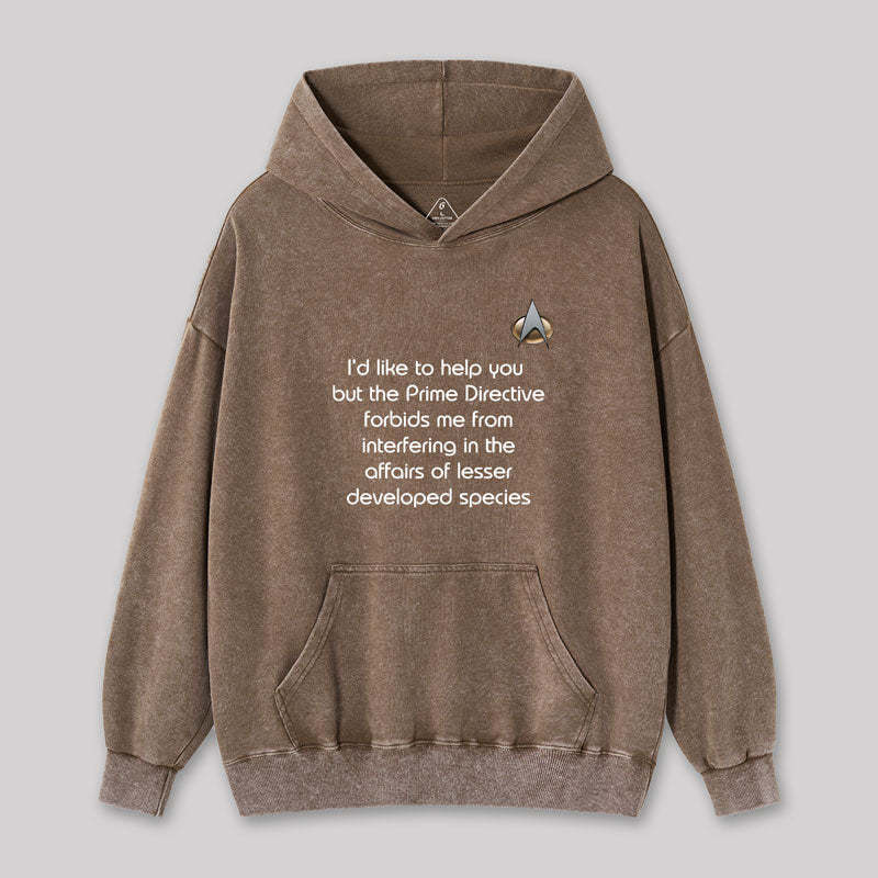 Rude Live Long Prime Directive Geek Washed Hoodie