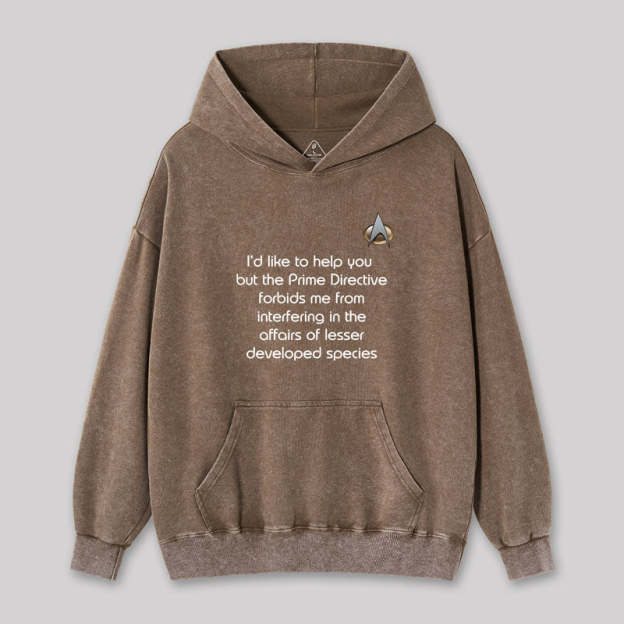 Rude Live Long Prime Directive Geek Washed Hoodie