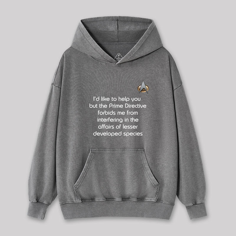 Rude Live Long Prime Directive Geek Washed Hoodie