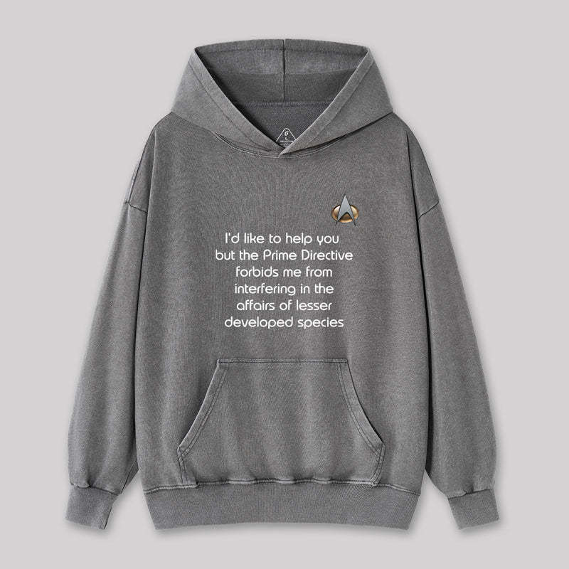 Rude Live Long Prime Directive Geek Washed Hoodie