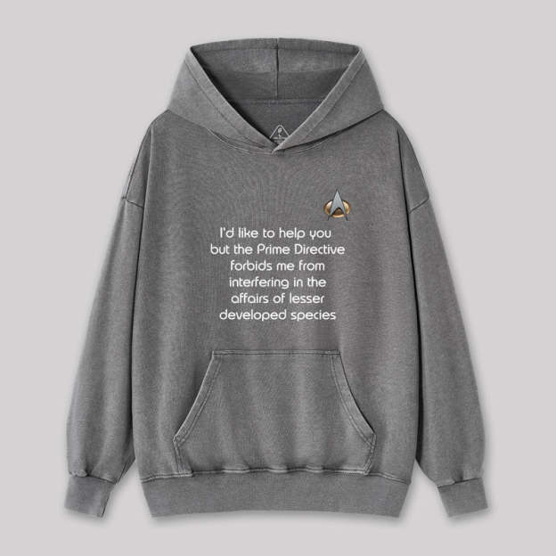 Rude Live Long Prime Directive Geek Washed Hoodie