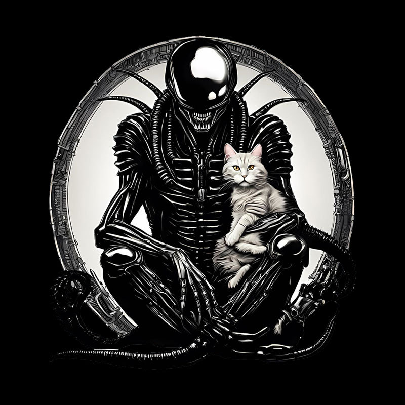 Xenomorph And A Cat Geek T-Shirt