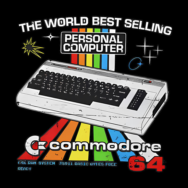 Retro Games Commodore 64 Personal Computer Geek T-Shirt
