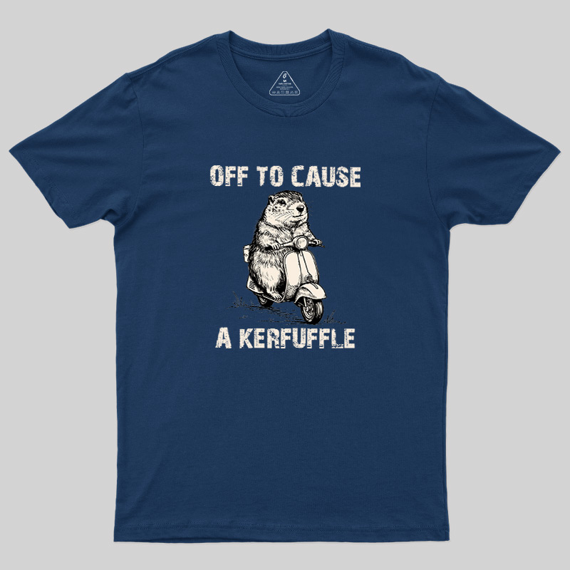 Retro Animal Scooter Mischief Graphic Geek T-Shirt