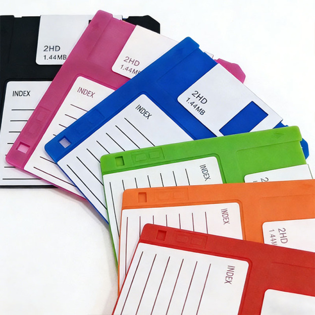 Retro Memory Drive Silicone Coasters 6-Color Set