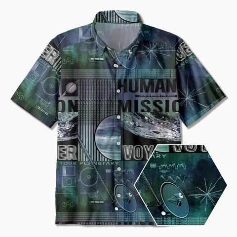 Human Space Science Research Button Up Pocket Shirt